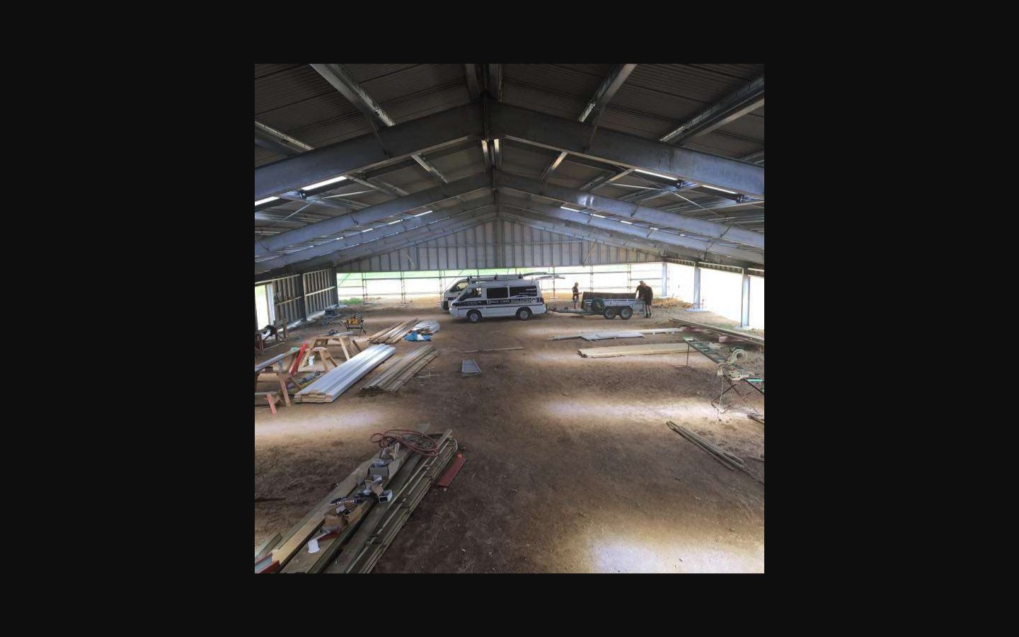 Commercial shed under construction